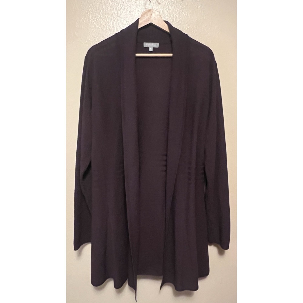 Habitat Clothes to Live In Open Front Purple Cardigan Textured Sweater Womens XL